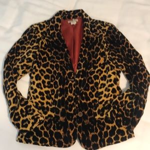 Lucky Brand Leopard Velvet Blazer